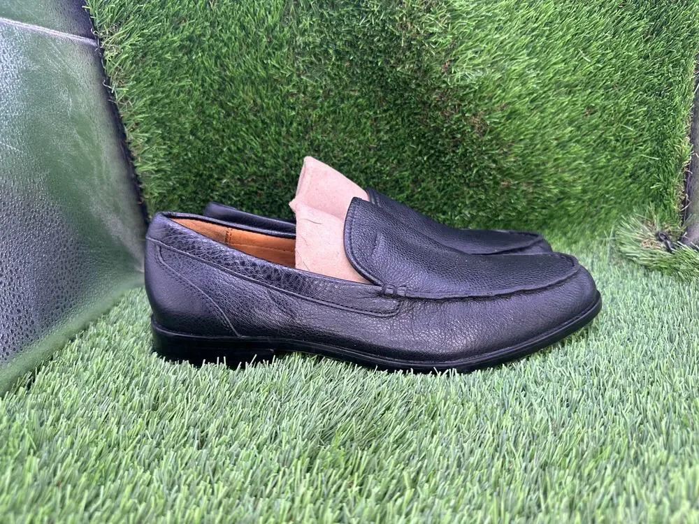 Coach Thomas Loafer Dress Shoes Men's 10D Black Pebble Leather Formal Slip-On